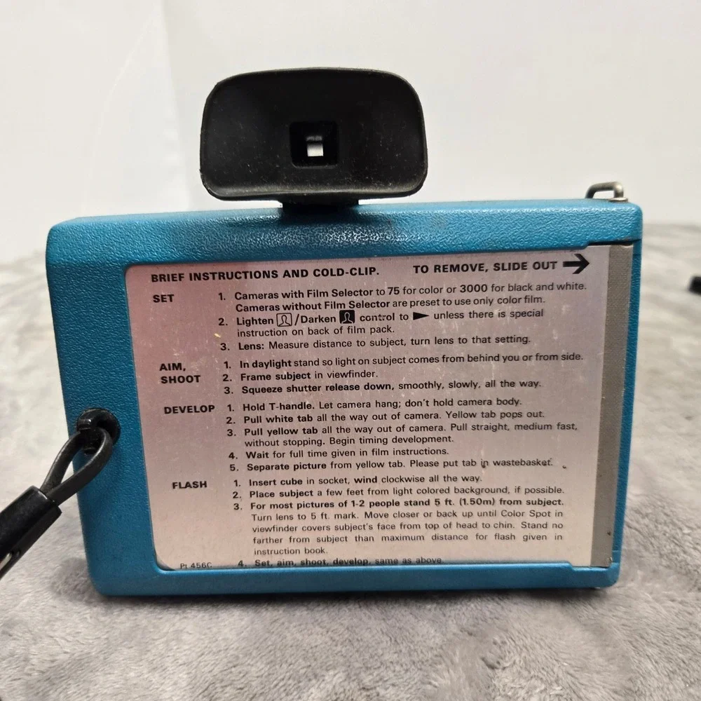 Vintage Polaroid Electric Zip Land Camera Blue Instant Film Camera 1970s Retro